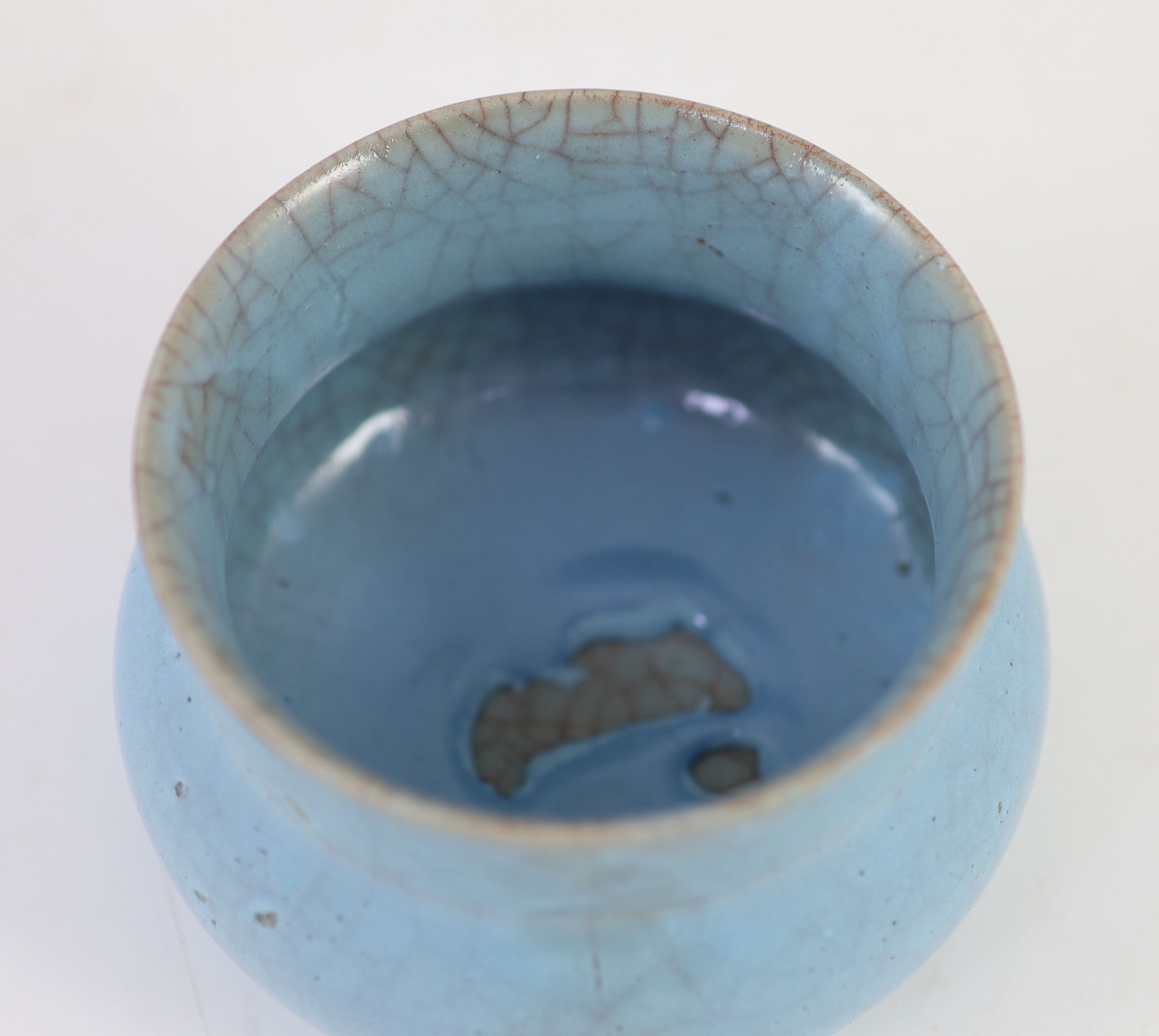 A Chinese Jun type lavender blue glazed vase, zhadou, late Qing dynasty 10.5 cm diameter